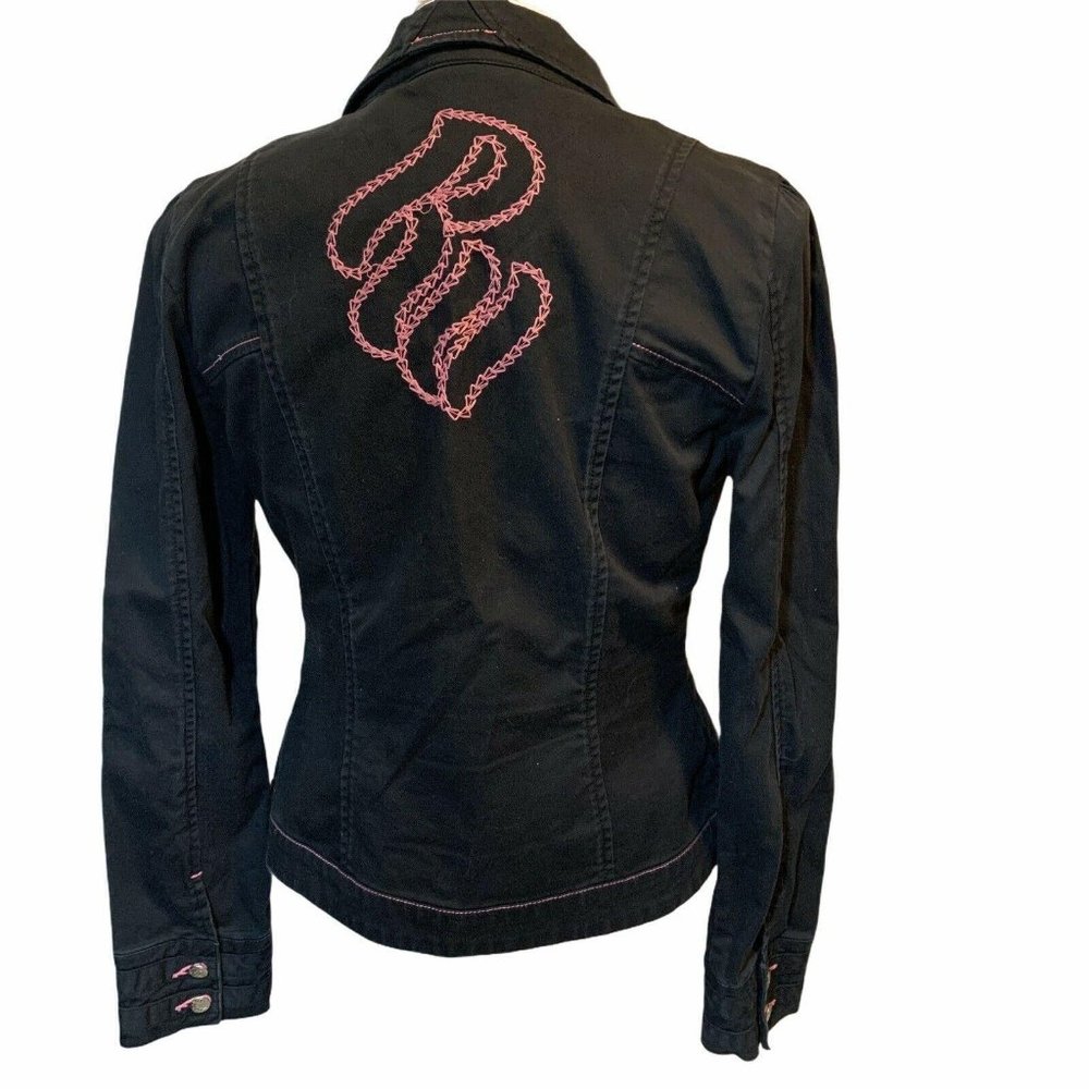 Vintage‎ Rocawear Jacket Black Juniors L Pink Embro
